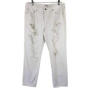 Mother The Loosey Party Crashers White Destroyed Distressed  Jean's Sz 29
